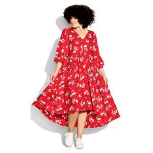 New Loralette Plus Size Floral Maxi Dress | Endless Sun Red Ronaldo | 30/32